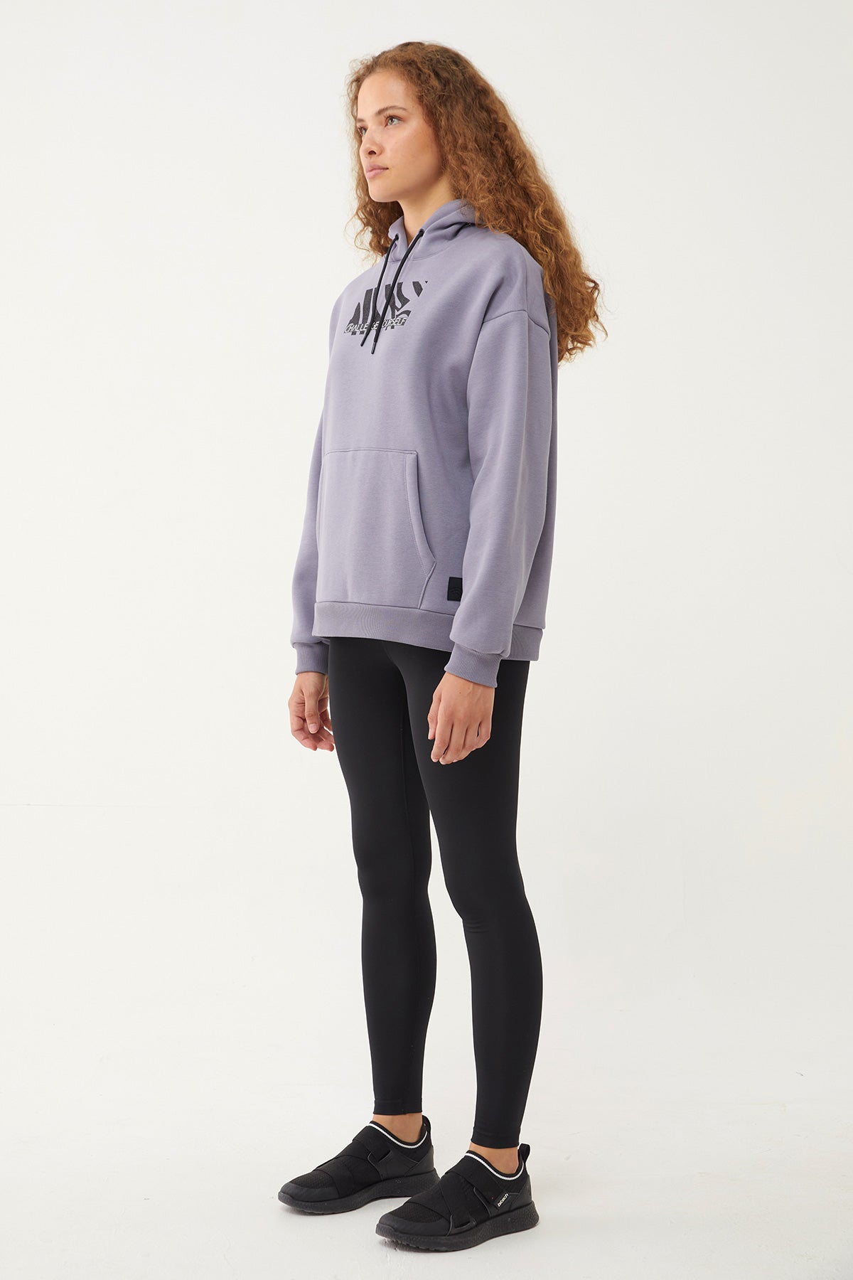 Women's Hooded Glitter Printed Hoodie