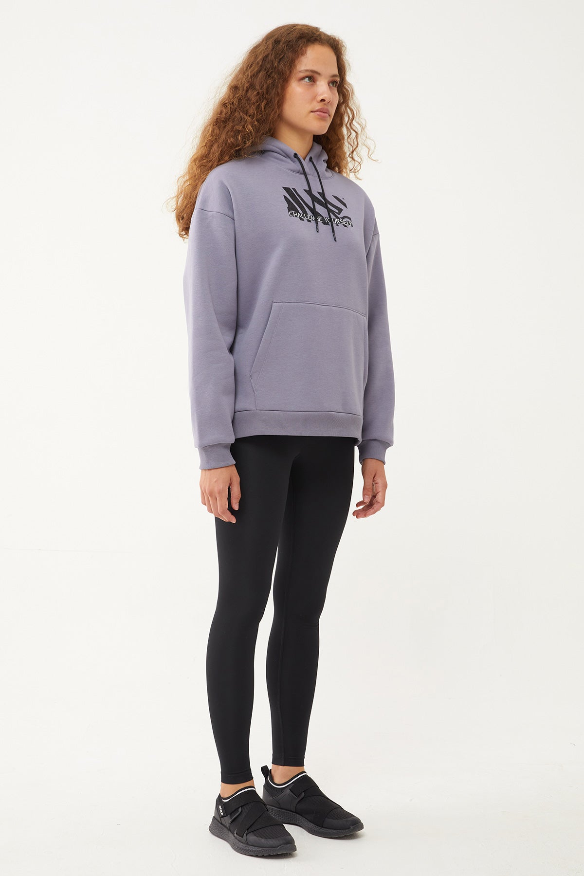 Women's Hooded Glitter Printed Hoodie