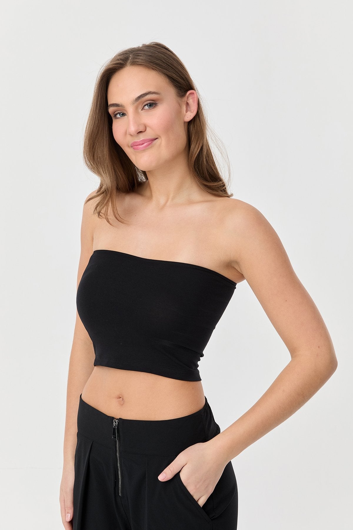 Women's Strapless Straight Crop
