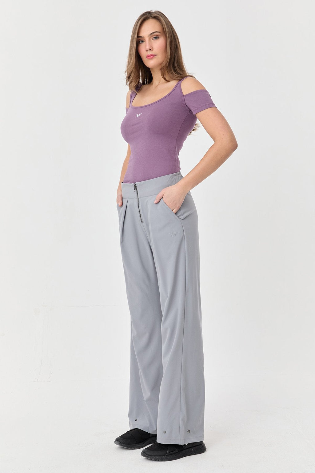 Women's Thın Lycra Woven Lıghtweıght Trousers
