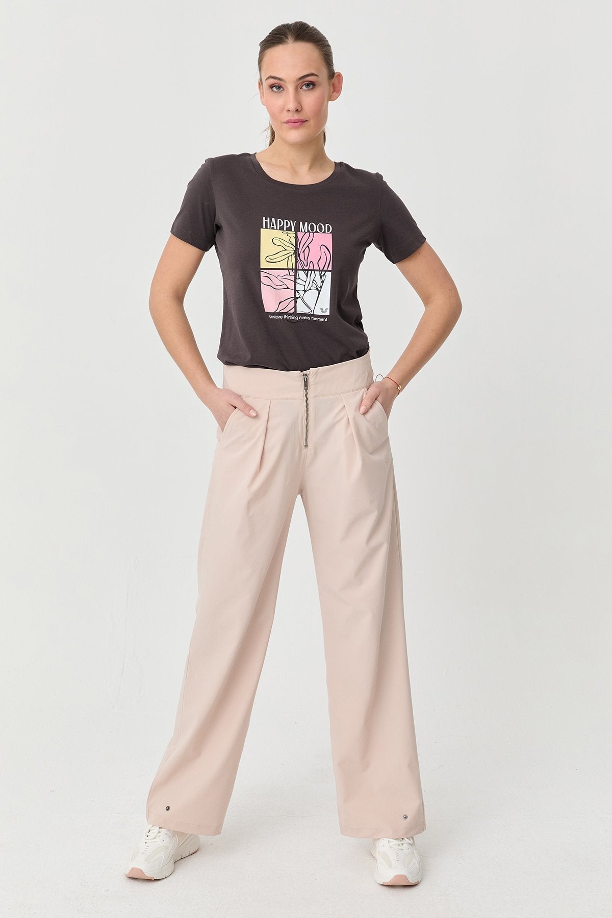Women's Thın Lycra Woven Lıghtweıght Trousers