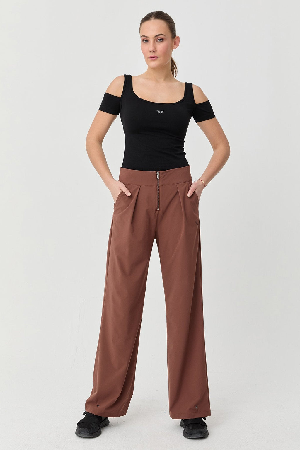 Women's Thın Lycra Woven Lıghtweıght Trousers
