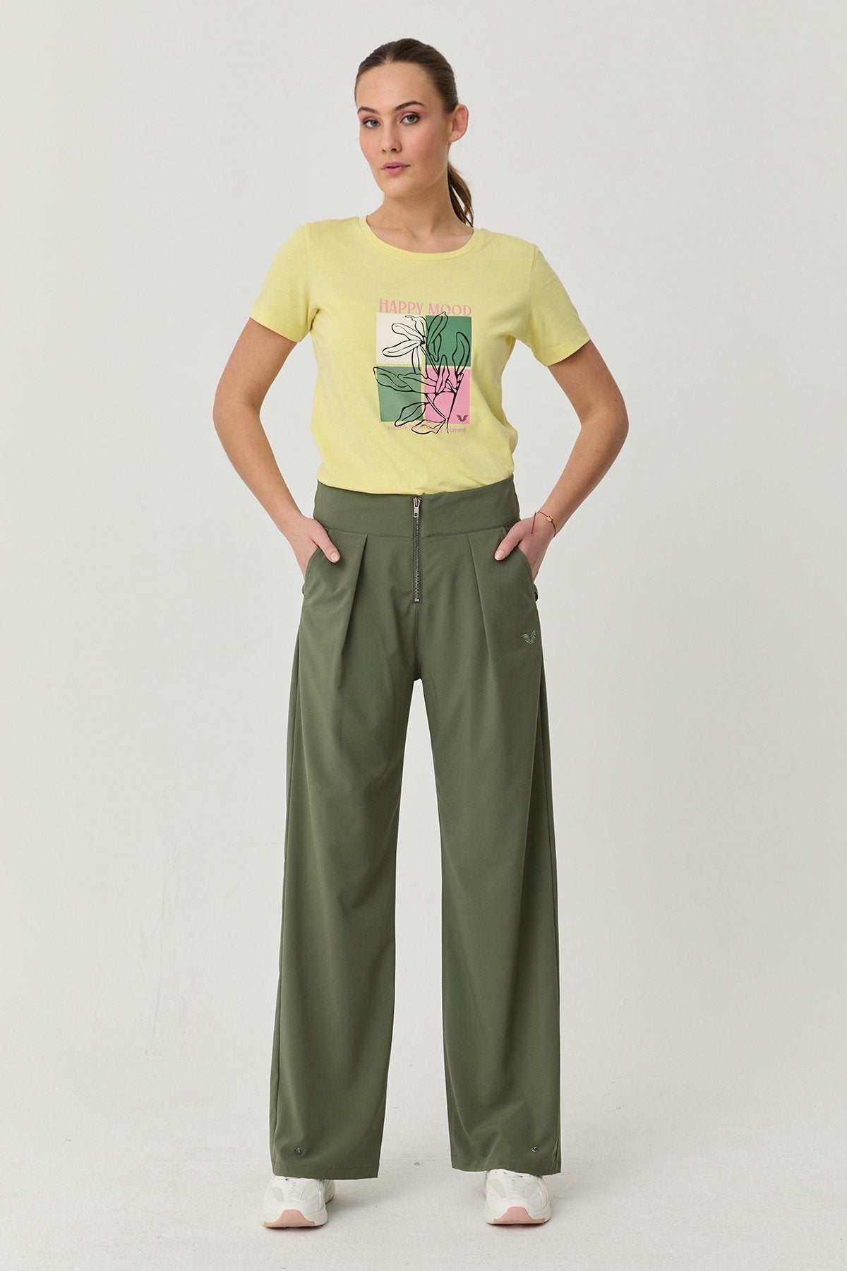 Women's Thın Lycra Woven Lıghtweıght Trousers